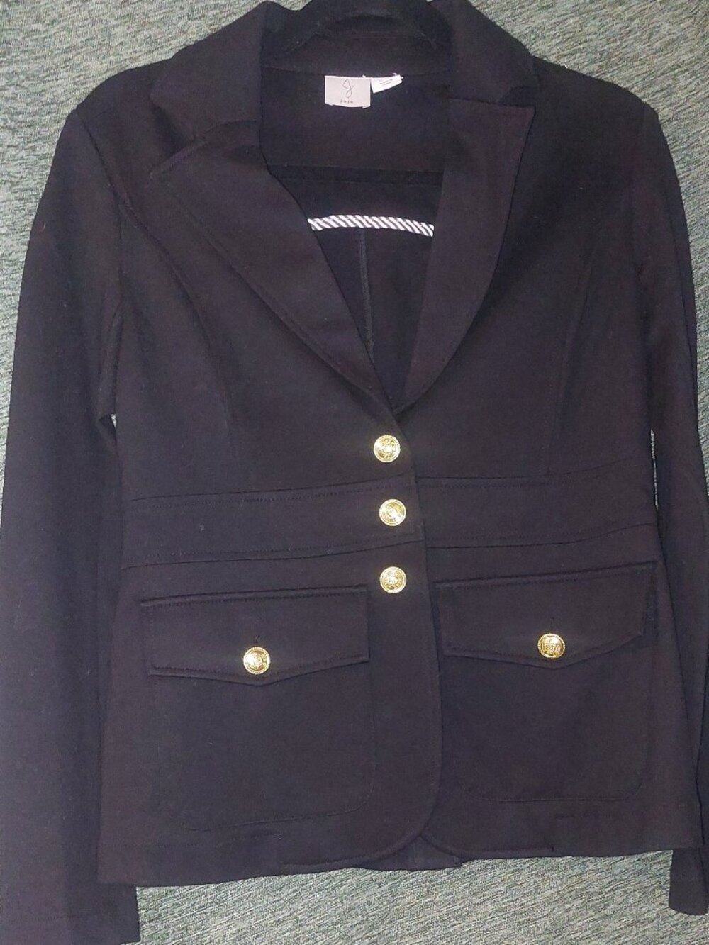 Joie Black Tailored Blazer with Gold Buttons XS